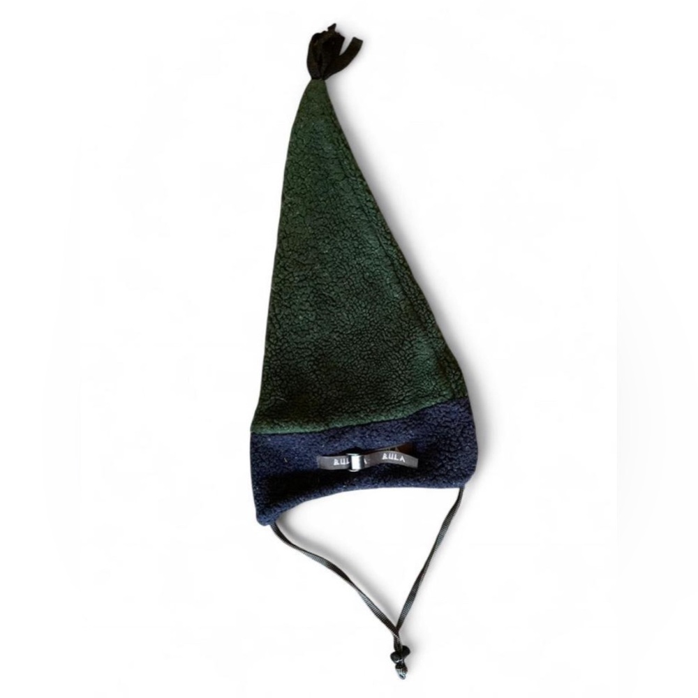 Vintage BULA Sherpa Fleece Jester Tassel Hat - Green & Navy